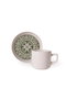 Hermia Juego de tazas de té y platillos de 8 piezas, Crema y verde